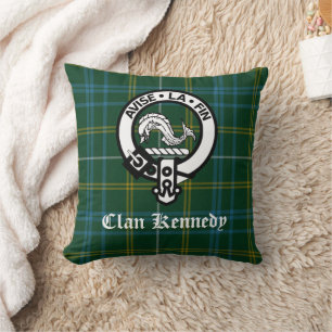 Coussin Clan Kennedy Crest Badge & Tartan