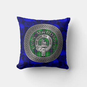 Coussin Clan MacDonald Crest & Tartan Knot