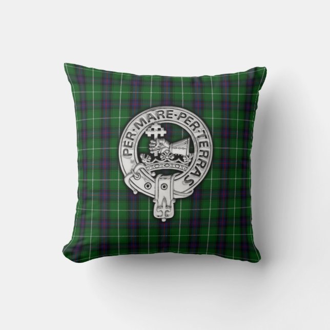 Coussin Clan MacDonald de Isles Crest & Tartan (Recto)