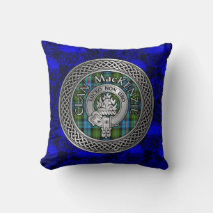 Coussin Clan MacKenzie Crest & Tartan Knot
