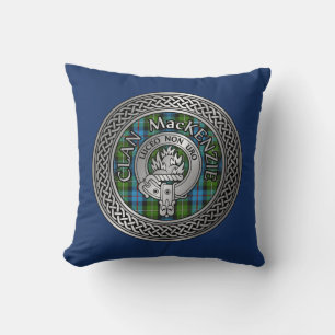 Coussin Clan MacKenzie Crest & Tartan Knot