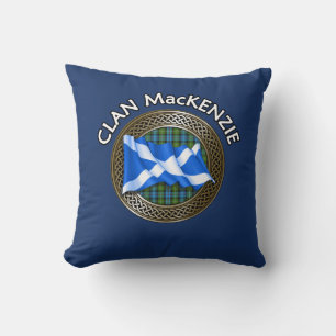 Coussin Clan MacKenzie Tartan Knot & Drapeau