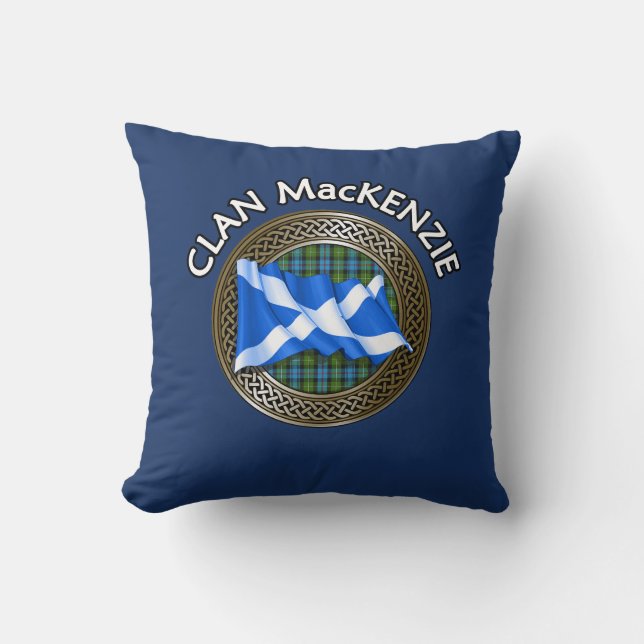 Coussin Clan MacKenzie Tartan Knot & Drapeau (Recto)