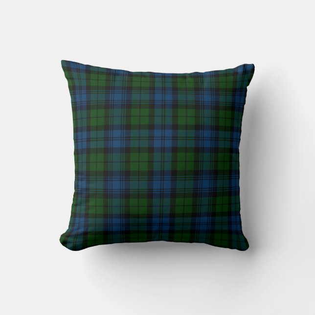Coussin Clan Plaid Campbell Militaire Rouge Vert Check (Recto)