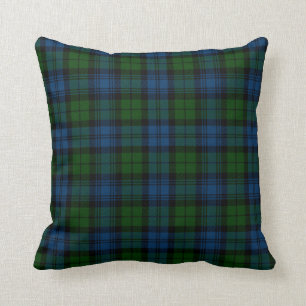 Coussin Clan Plaid Campbell Militaire Rouge Vert Check