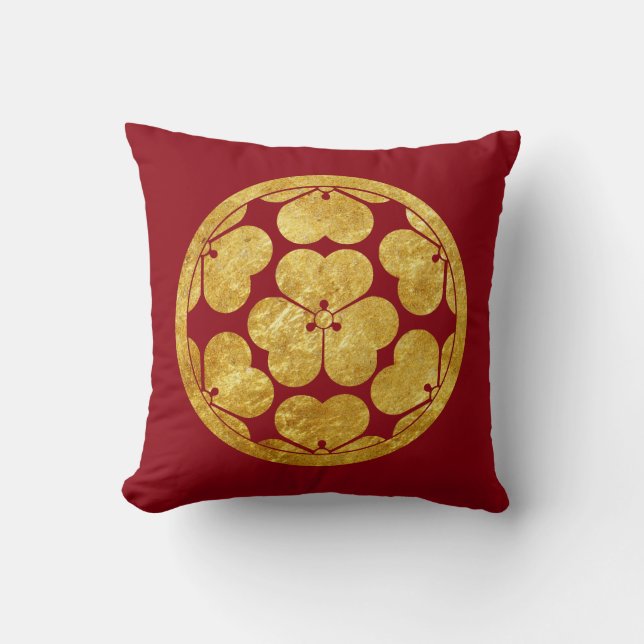 Coussin Clan samouraï japonais de Chosokabe lundi en or de (Recto)