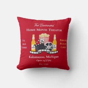 Coussin Clapboard Cinéma Maison Popcorn Film