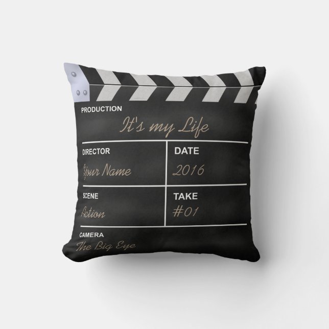 Coussin Clapet de cinéma "C'est ma vie" (Recto)