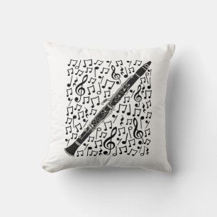 Coussin Clarinet Notes musicales Professeur de musique Woo