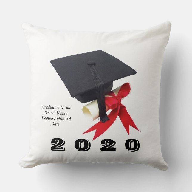 Coussin Classe de 2020 Jour des Graduations par Janz 20x20 (Recto)