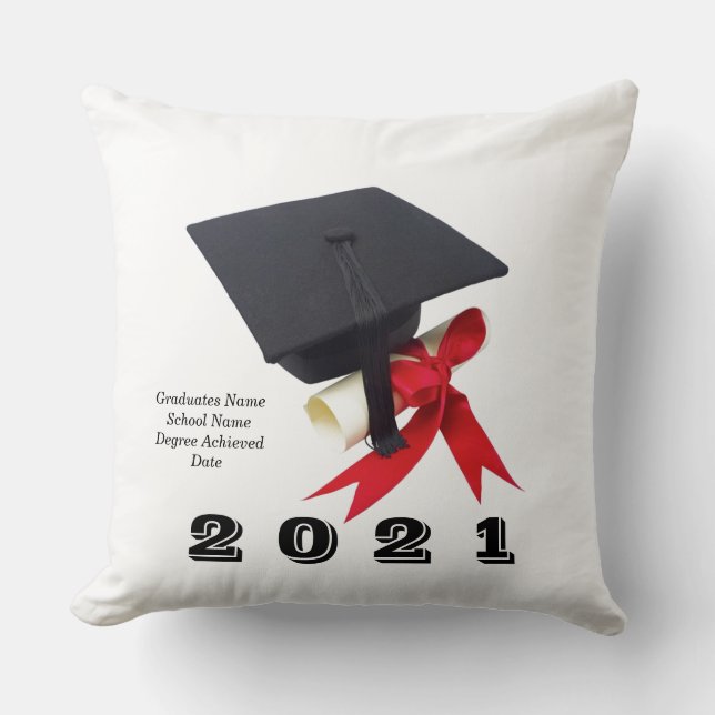 Coussin Classe de 2021 Jour de la Graduation par Janz 20x2 (Recto)