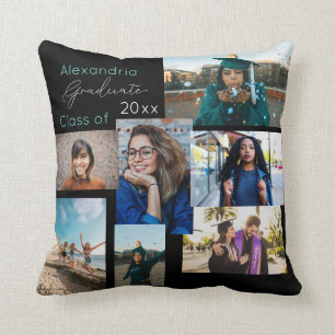 Coussin Classe de diplôme de collage photo personnalisé