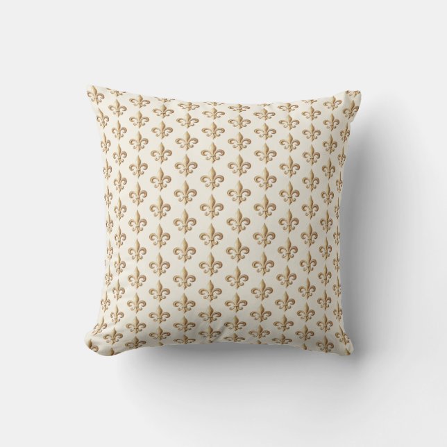 Coussin Classé Or Gradient Heraldique Fleur de lis Motif (Recto)