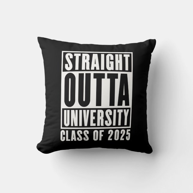 Coussin Classe universitaire Straight Outta de 2025 (Recto)