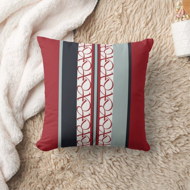 Coussin Classement rouge, blanc et noir (Couverture)