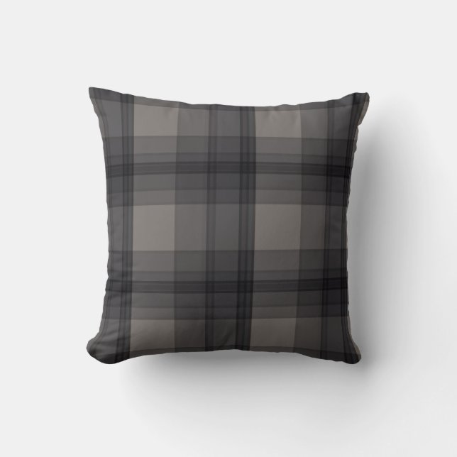 Coussin Classi gris/noir plaid (Recto)