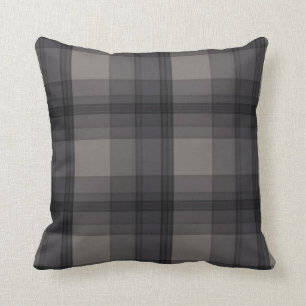Coussin Classi gris/noir plaid
