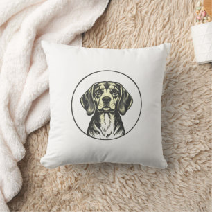 Coussin "Classic Beagle Portrait de chien - Style Vintage 