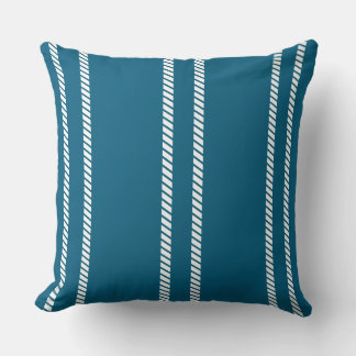 Coussin Classic Dark Teal with Stripes Throw Pillow