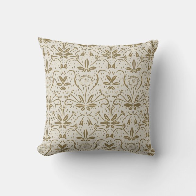 Coussin Classic Elegant Vintage Beige Floral (Recto)