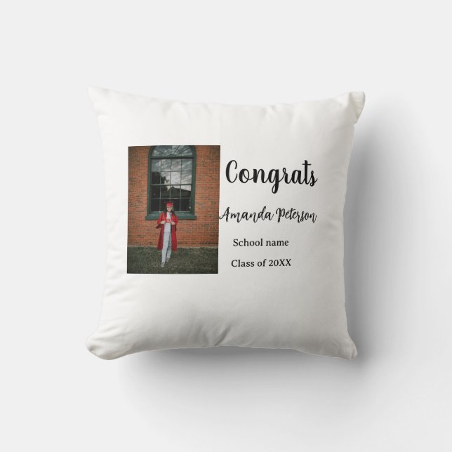 Coussin Classic graduation ajouter photo nom classe année  (Recto)