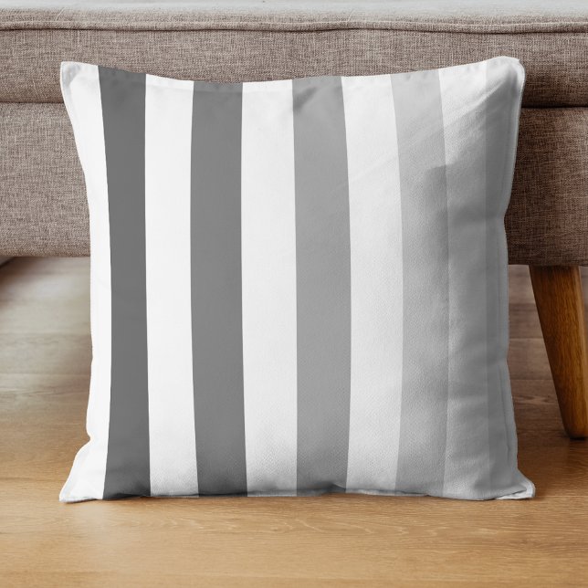 Coussin Classic gris et blanc rayures motif (Créateur téléchargé)