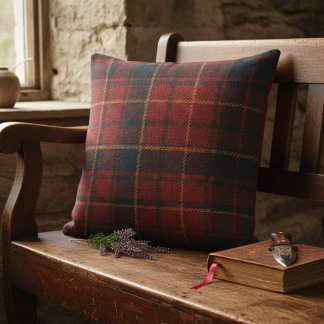 Coussin Classic Red Tartan Plaid - Cozy Rustic Charm