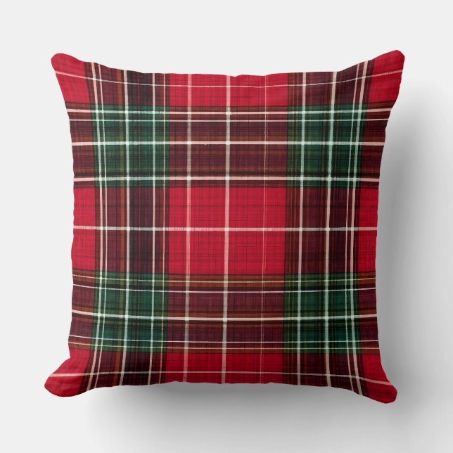 Coussin Classic Red Tartan Plaid Throw Pillow  (Recto)