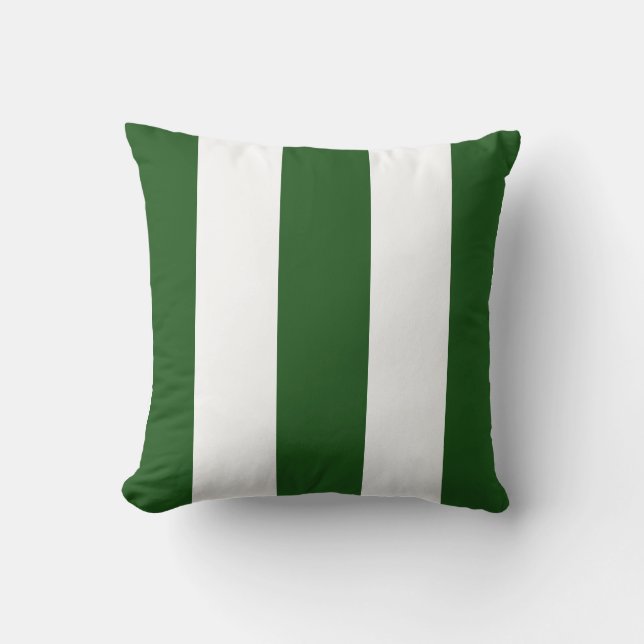 Coussin Classic vert moyen blanc 5 bandes verticales (Recto)