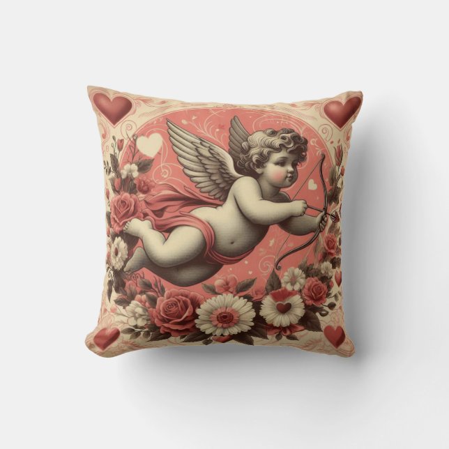 Coussin Classic/Vintage/Retro Saint-Valentin cupide (Recto)