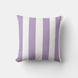 Coussin Classic Wide Stripes, Lilac Purple et Blanc