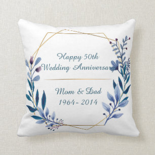 Coussin Classique 50e anniversaire de mariage floral