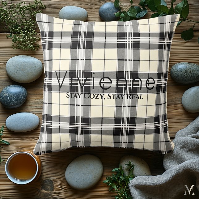 Coussin Classique carreaux noir et blanc | Maison conforta (Créateur téléchargé)