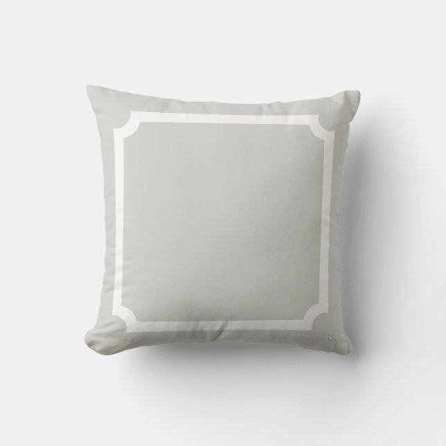 Coussin classique de frontière dans patiné/blanc (Recto)