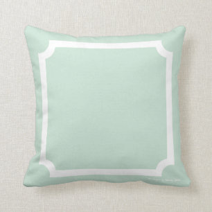 Coussin classique de frontière dans Seaglass/blan
