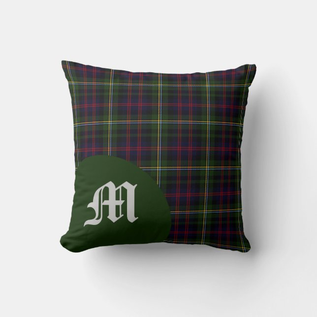 Coussin Classique écossais Malcolm Clan Tartan Monogram (Recto)