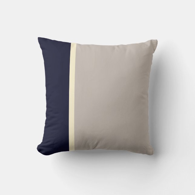 Coussin Classique Élégant Gris Navy Élégantes Rayures  (Recto)