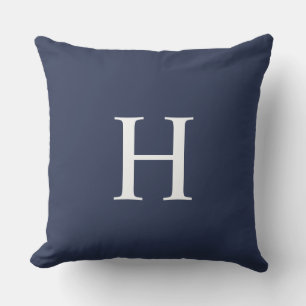 Coussin Classique Moderne Monogramme Bleu Marine