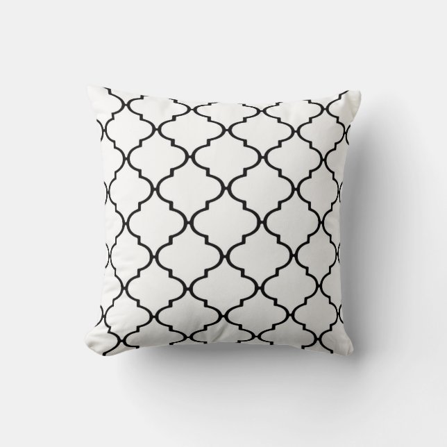 Coussin classique noir et blanc d'impression de (Recto)