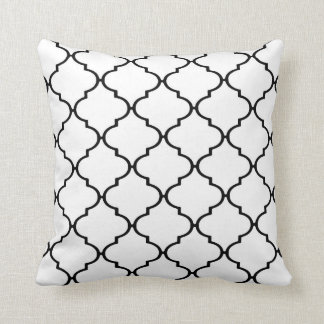 Coussin classique noir et blanc d'impression de