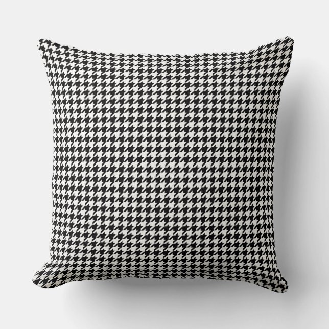 Coussin Classique petit damier noir et blanc (Recto)