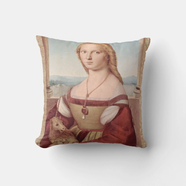 Coussin Classique Raphael Lady et Unicorn (Recto)