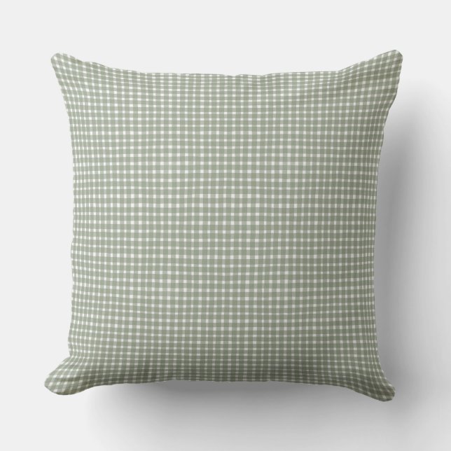 Coussin Classique style cottage gingembre vert sauge  (Recto)