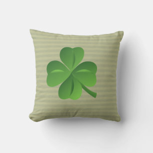 Coussin Classique tendance irlandais Lucky Shamrock