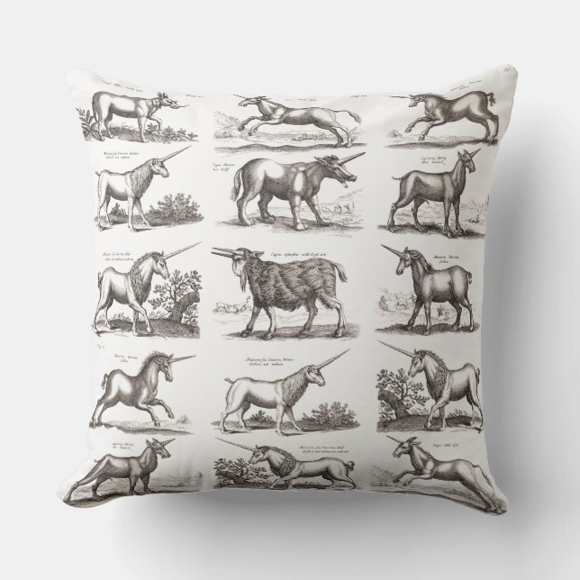 Coussin Classique Unicorne Antique Mythique Magie Créature (Recto)