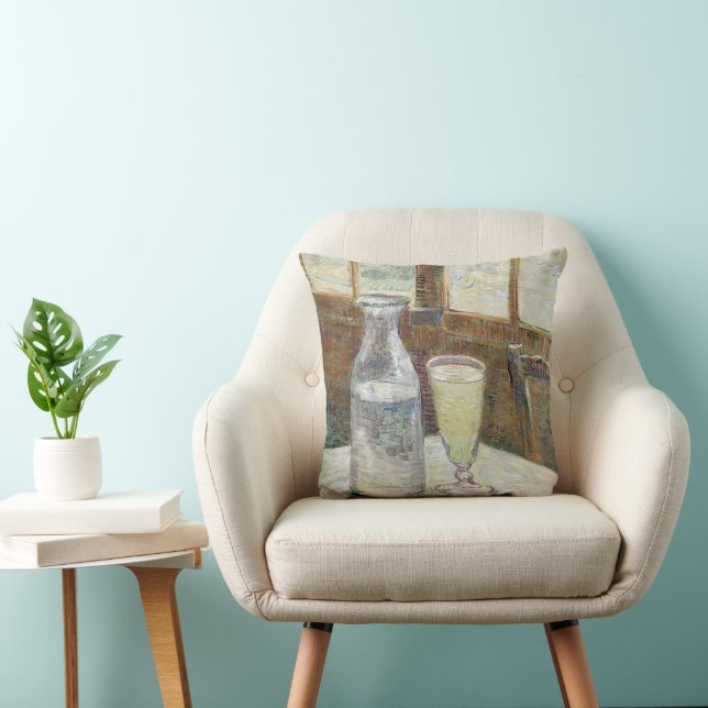 Coussin Classique Van Gogh Café Paris Absinthe Art (Chaise)