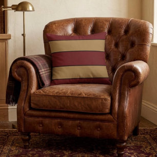 Coussin Classiques rayures dorées et rouges de Noël
