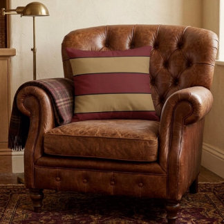 Coussin Classiques rayures dorées et rouges de Noël
