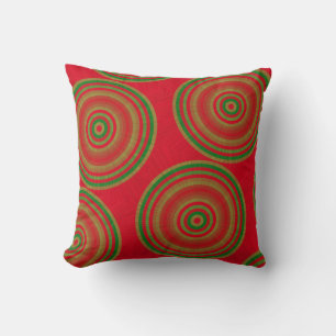 Coussin Classy Red Green Gold Motif