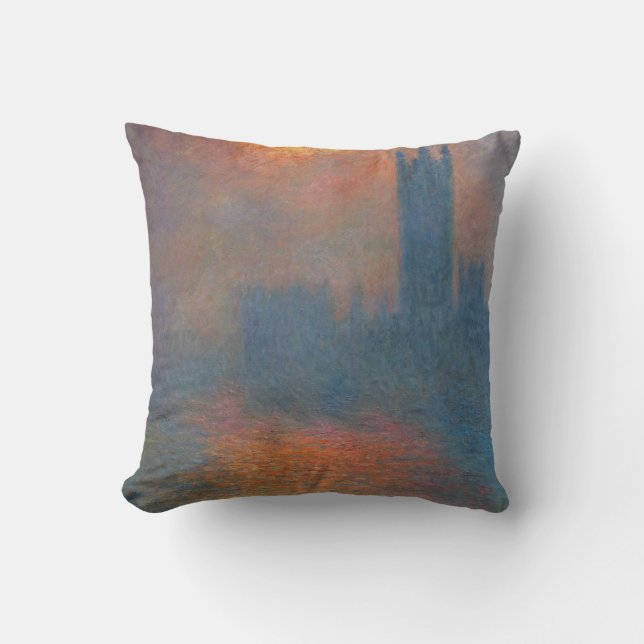 Coussin Claude Monet - Chambres du Parlement Londres (Recto)